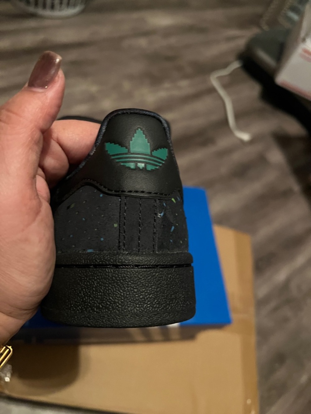 Bundle Adidas Minecraft Campus 00s J Black Green Pixel Sneakers 6.5Y  and socks - Picture 8 of 16